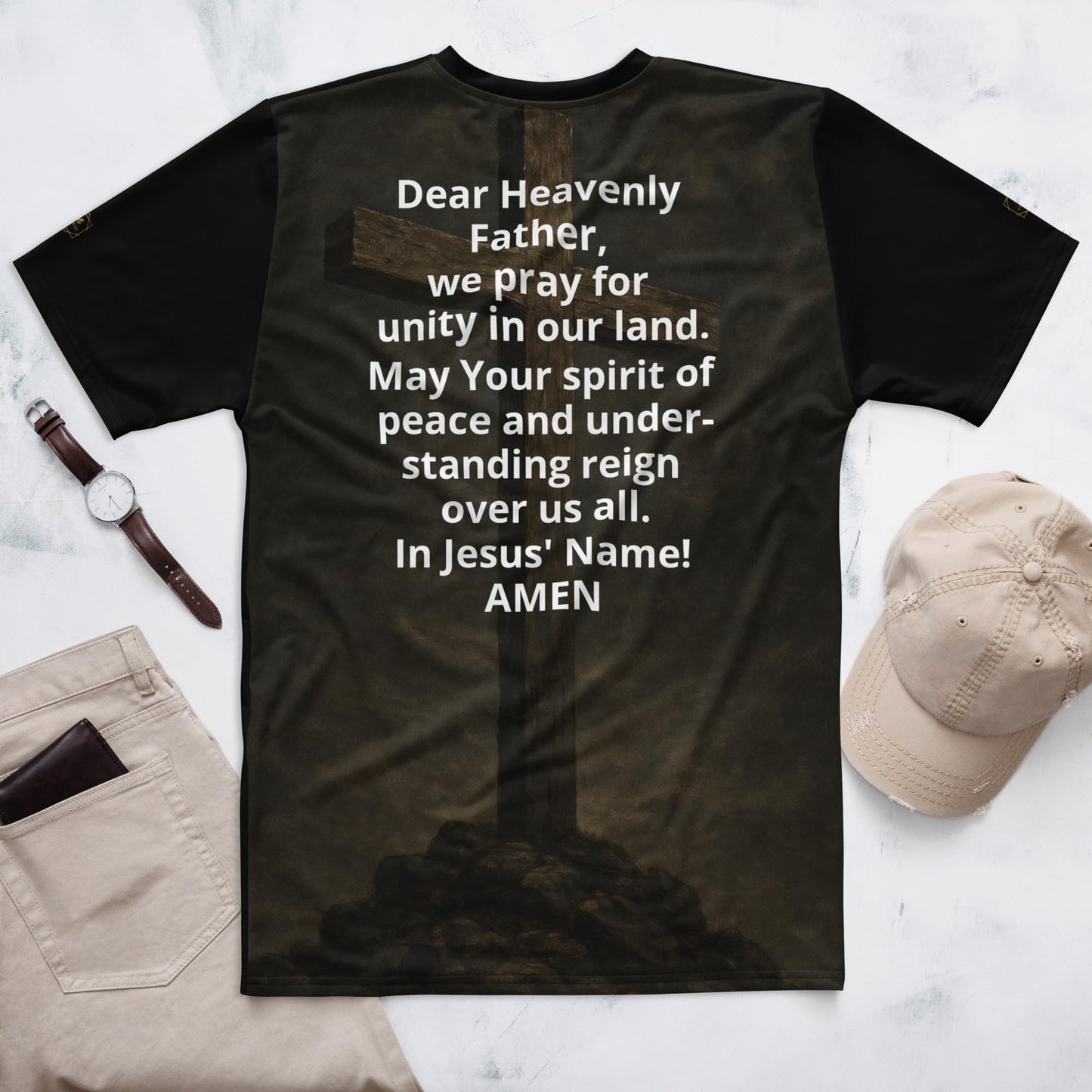 Christian Prayer All-Over Print T-Shirt Black