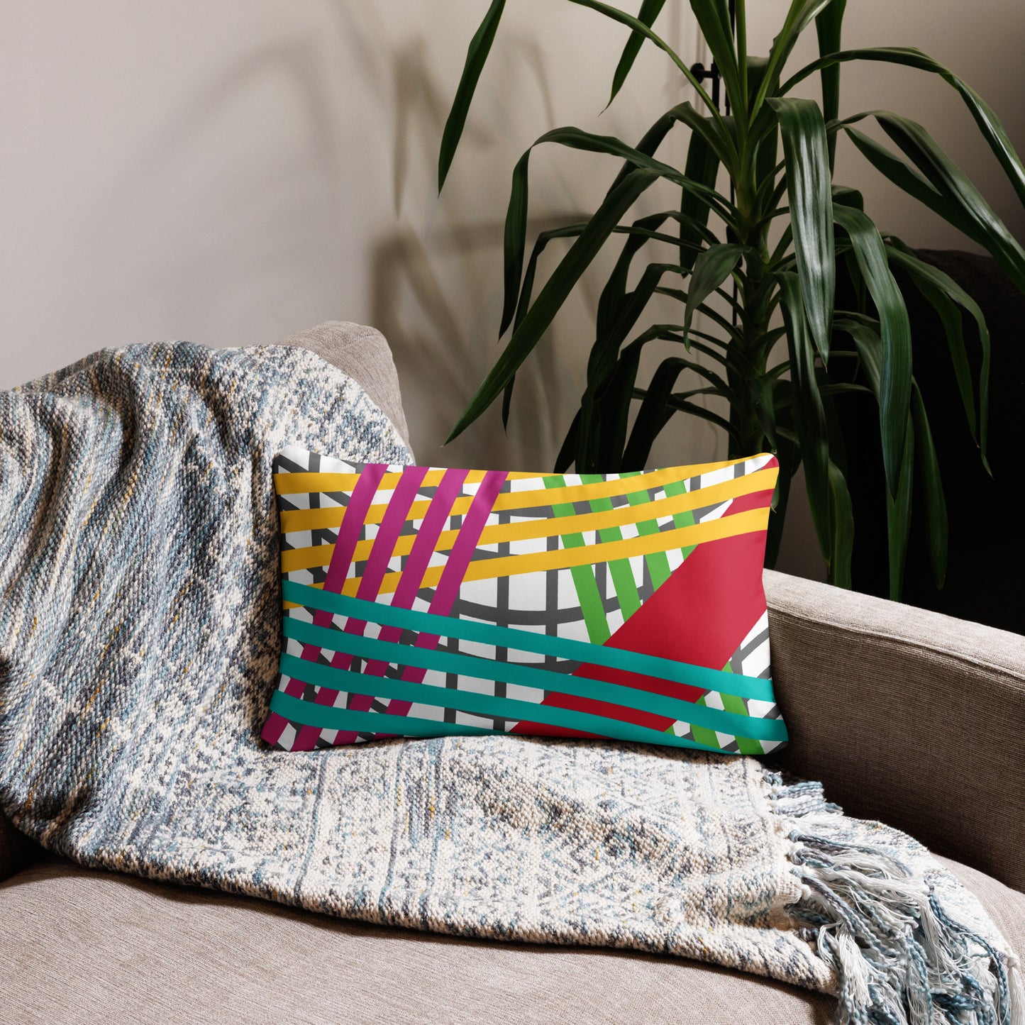 Abstract 20x12 Basic Pillow with Hidden Zipper By Caps Junction