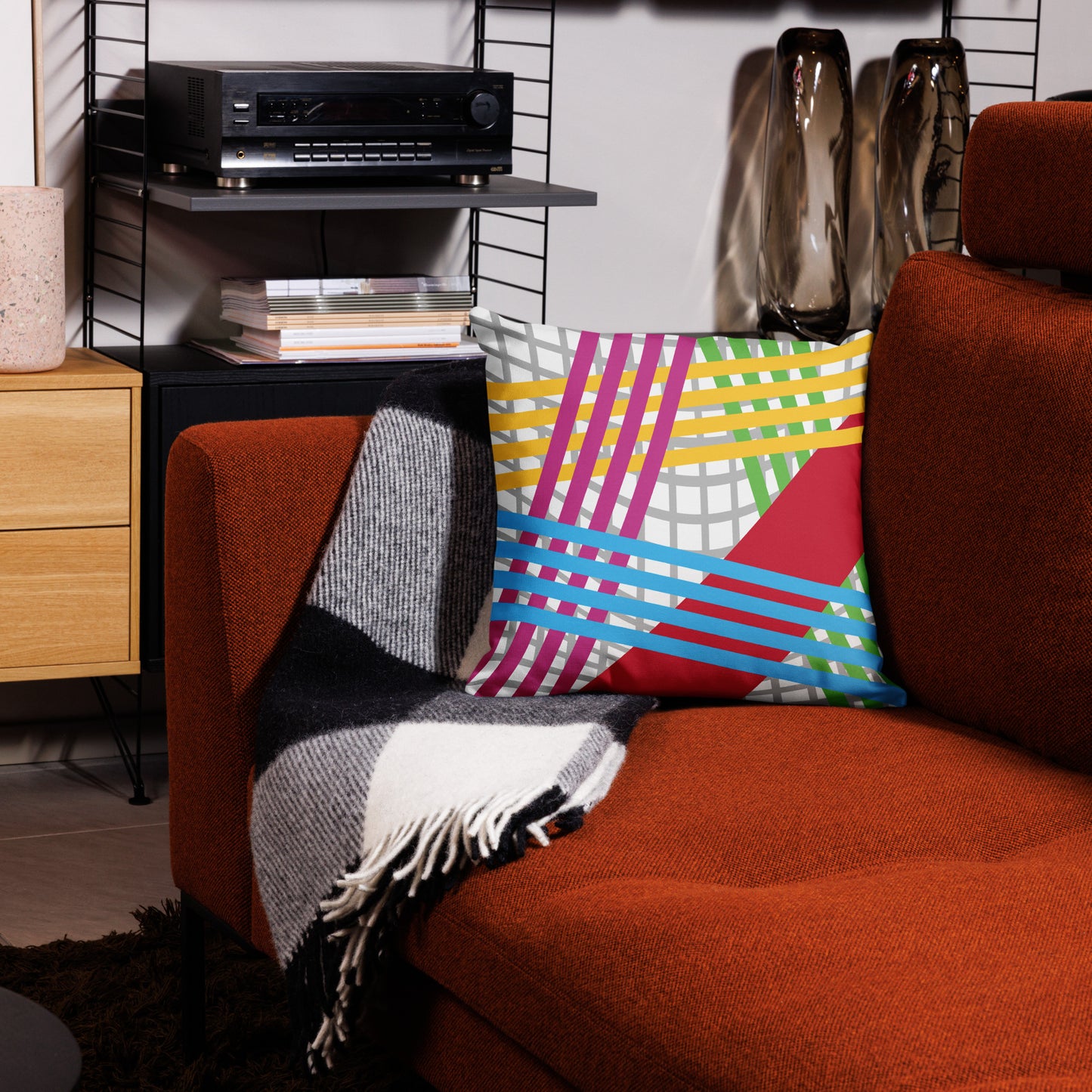 Abstract Premium Pillow Case with Hidden Zipper By Caps Junction