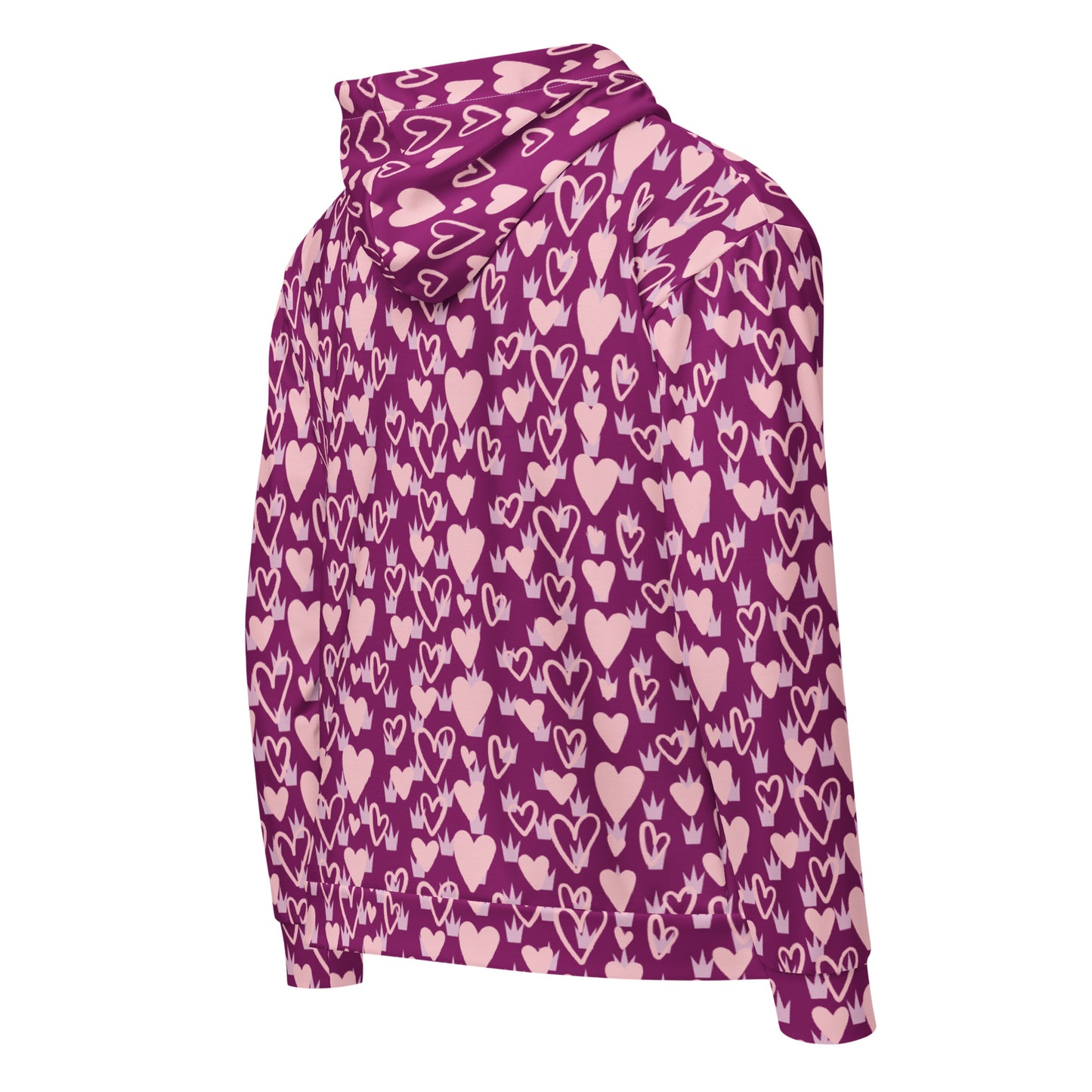 Hearts Zip Hoodie By Caps Junction