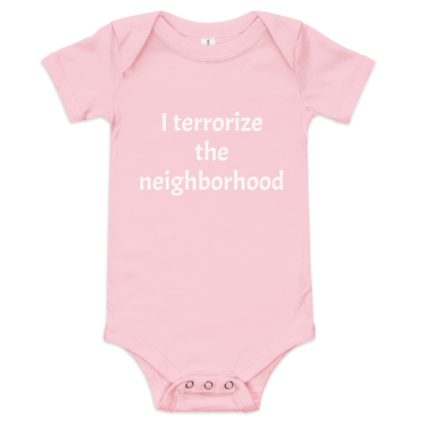 Sarcastic Baby "I terrorize the neighborhood" Onesie