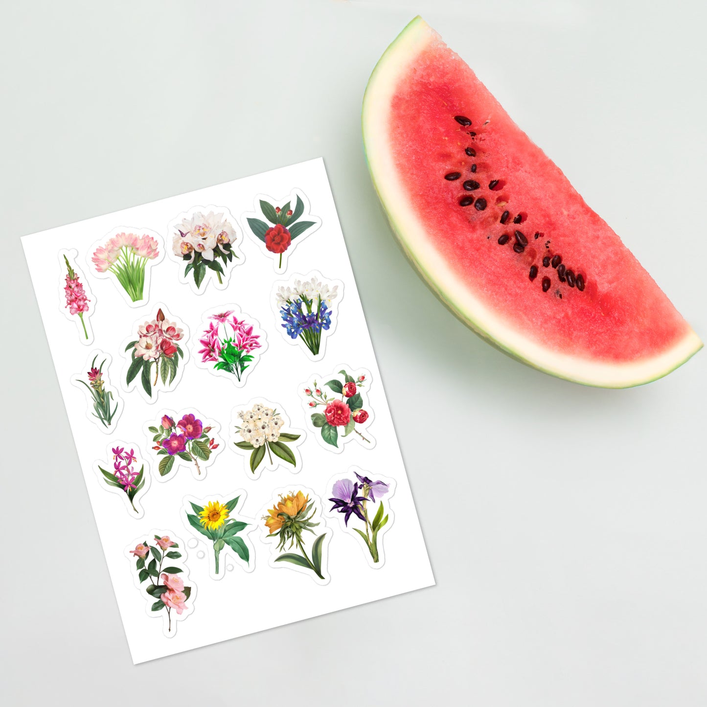 Various Flowers Sticker Sheet By Caps Junction