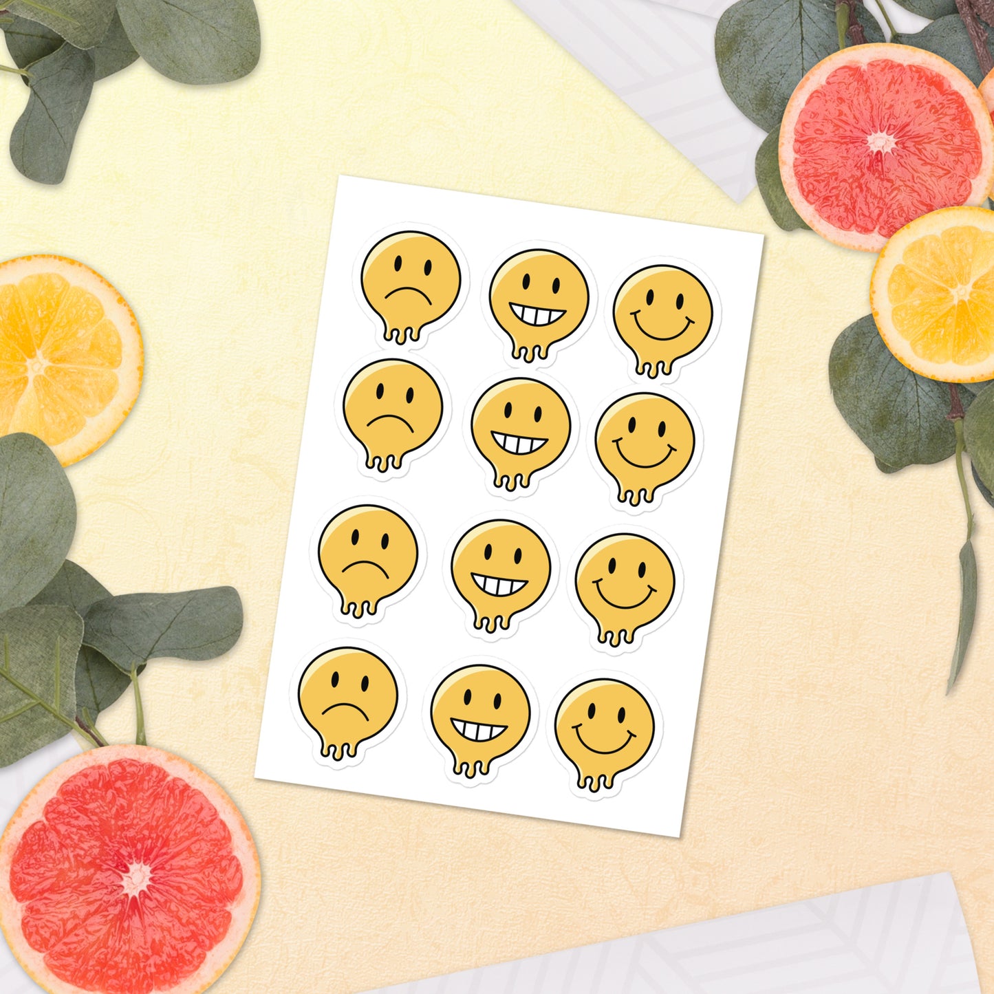 Melting Emoji Sticker Sheet By Caps Junction