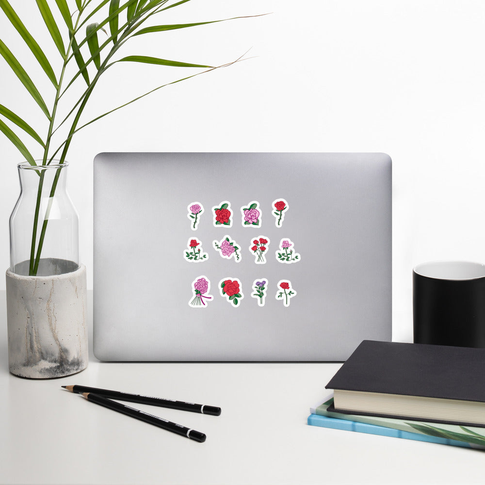 Rose Lovers Bubble-Free Stickers By Caps Junction