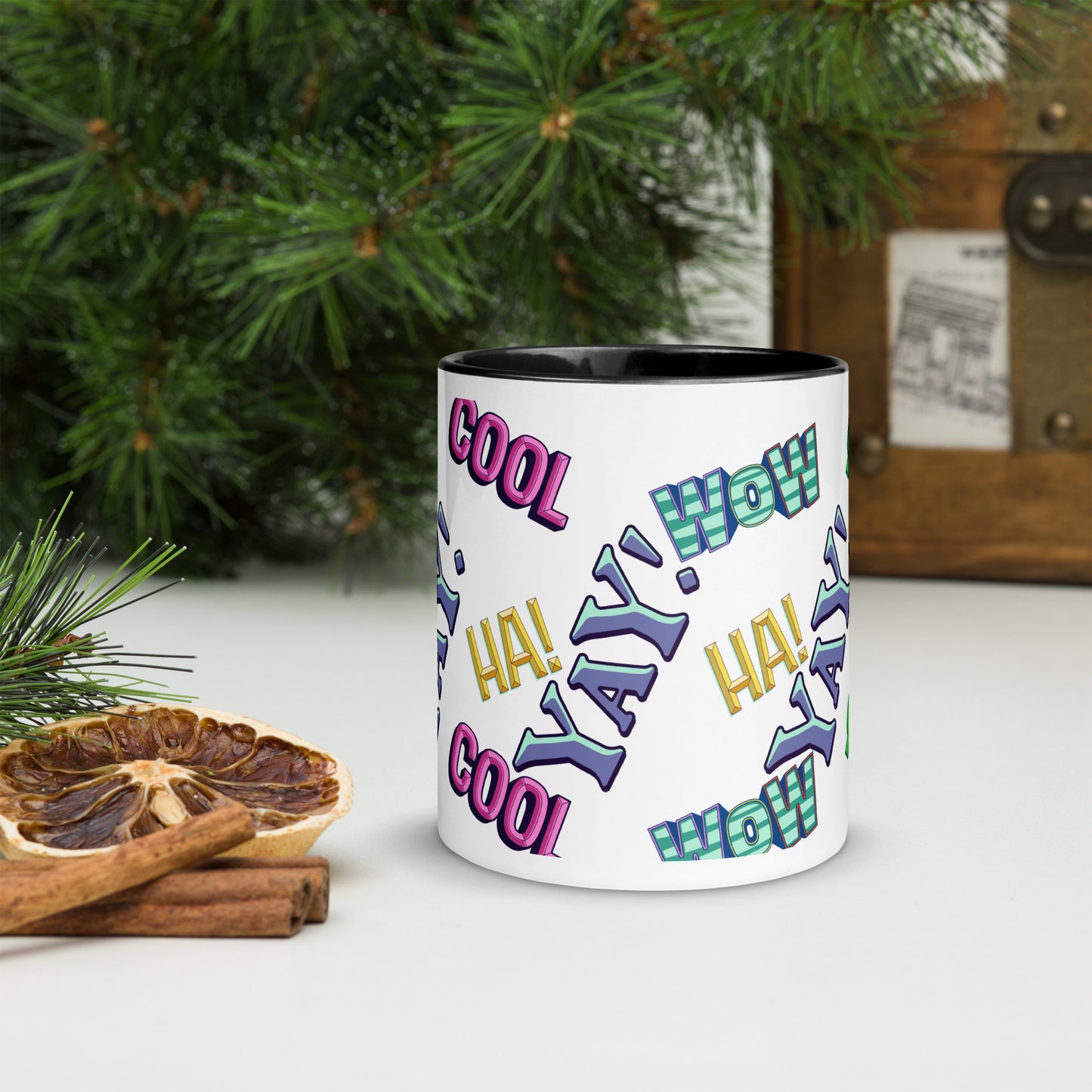 Exclamations Mug with Color Inside By Caps Junction