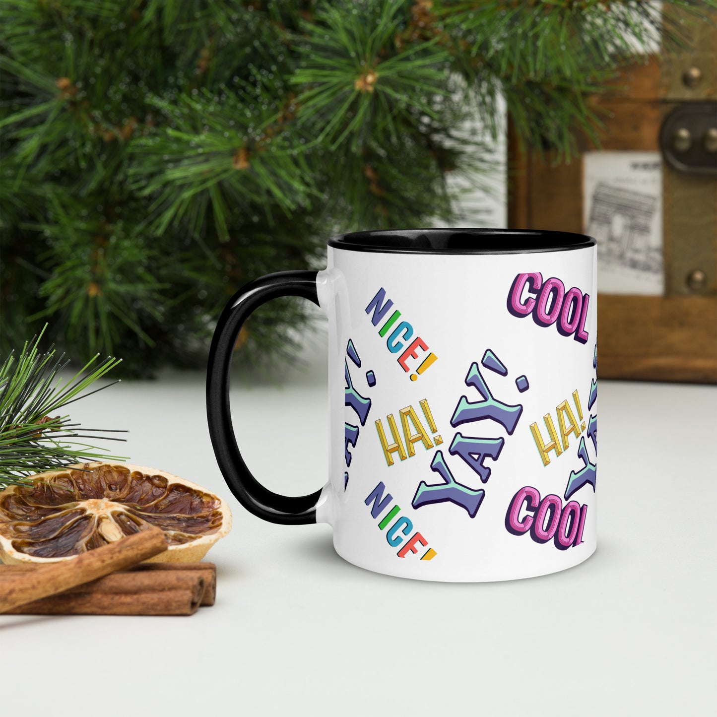 Exclamations Mug with Color Inside By Caps Junction