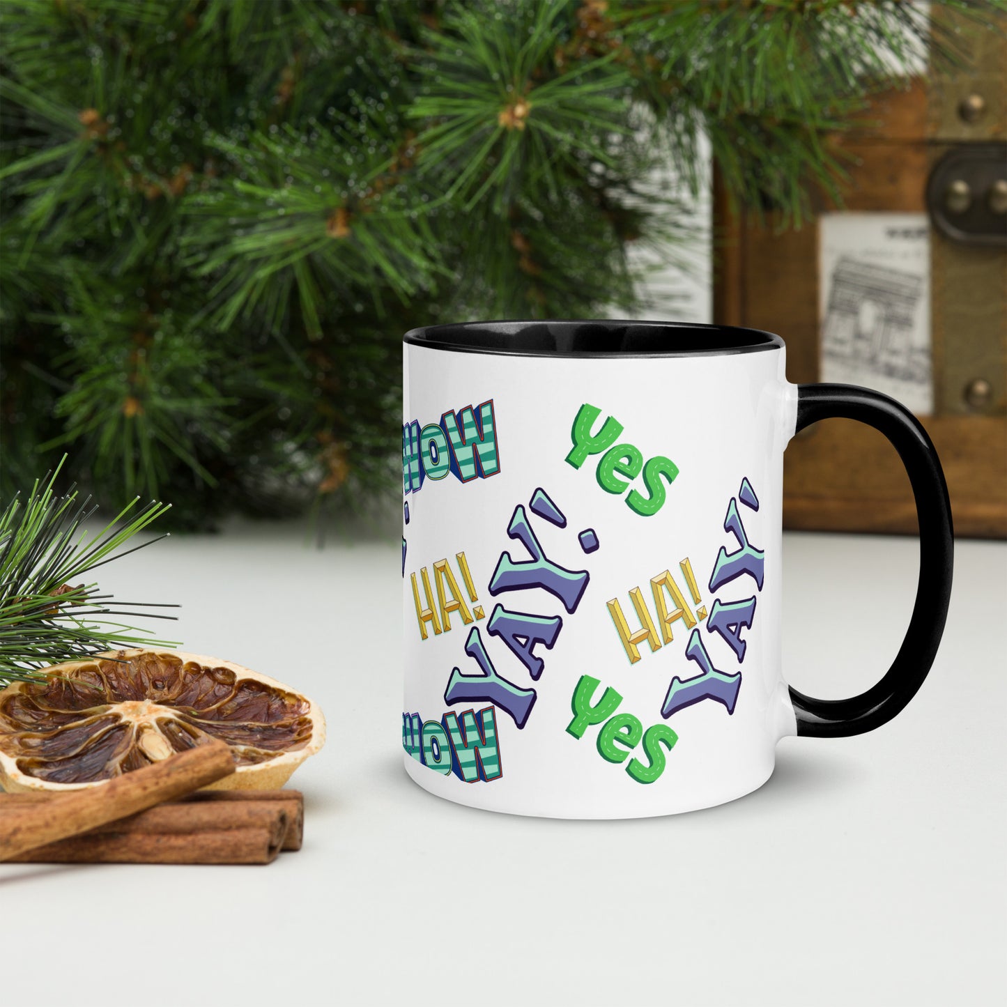 Exclamations Mug with Color Inside By Caps Junction
