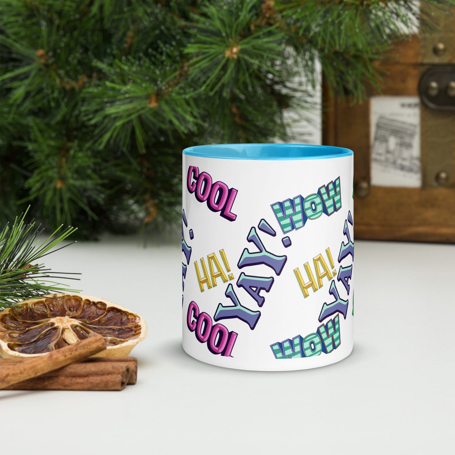 Exclamations Mug with Color Inside By Caps Junction