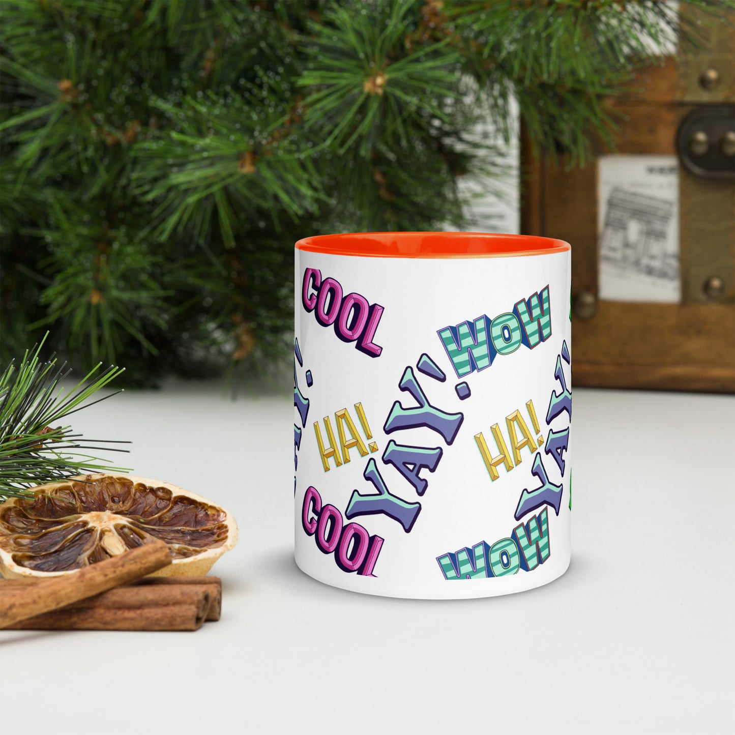 Exclamations Mug with Color Inside By Caps Junction