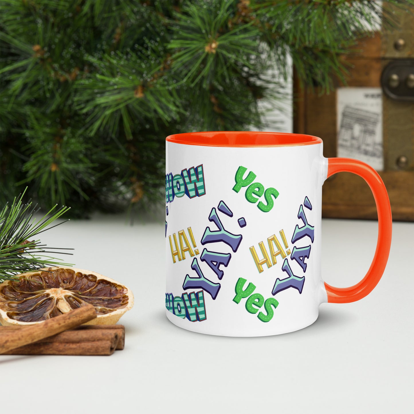 Exclamations Mug with Color Inside By Caps Junction