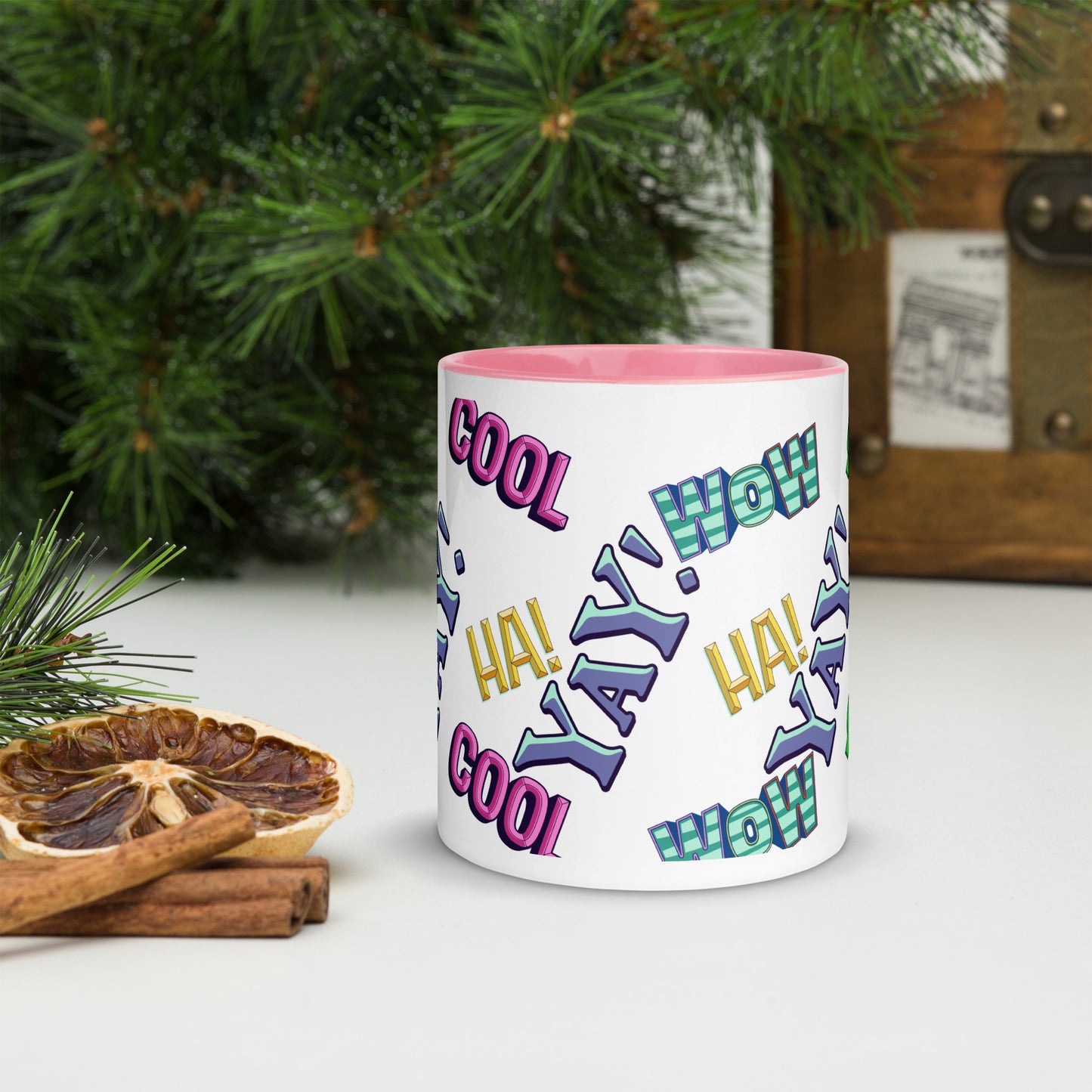 Exclamations Mug with Color Inside By Caps Junction