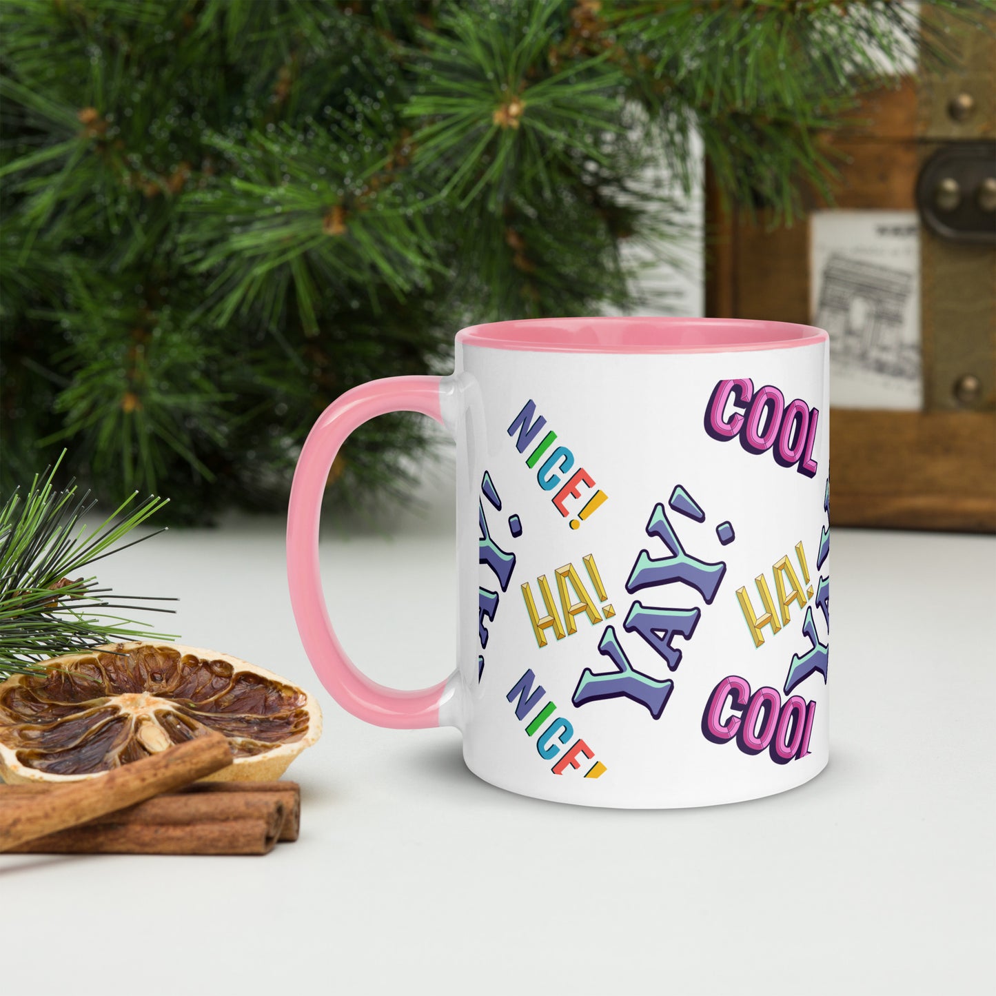 Exclamations Mug with Color Inside By Caps Junction