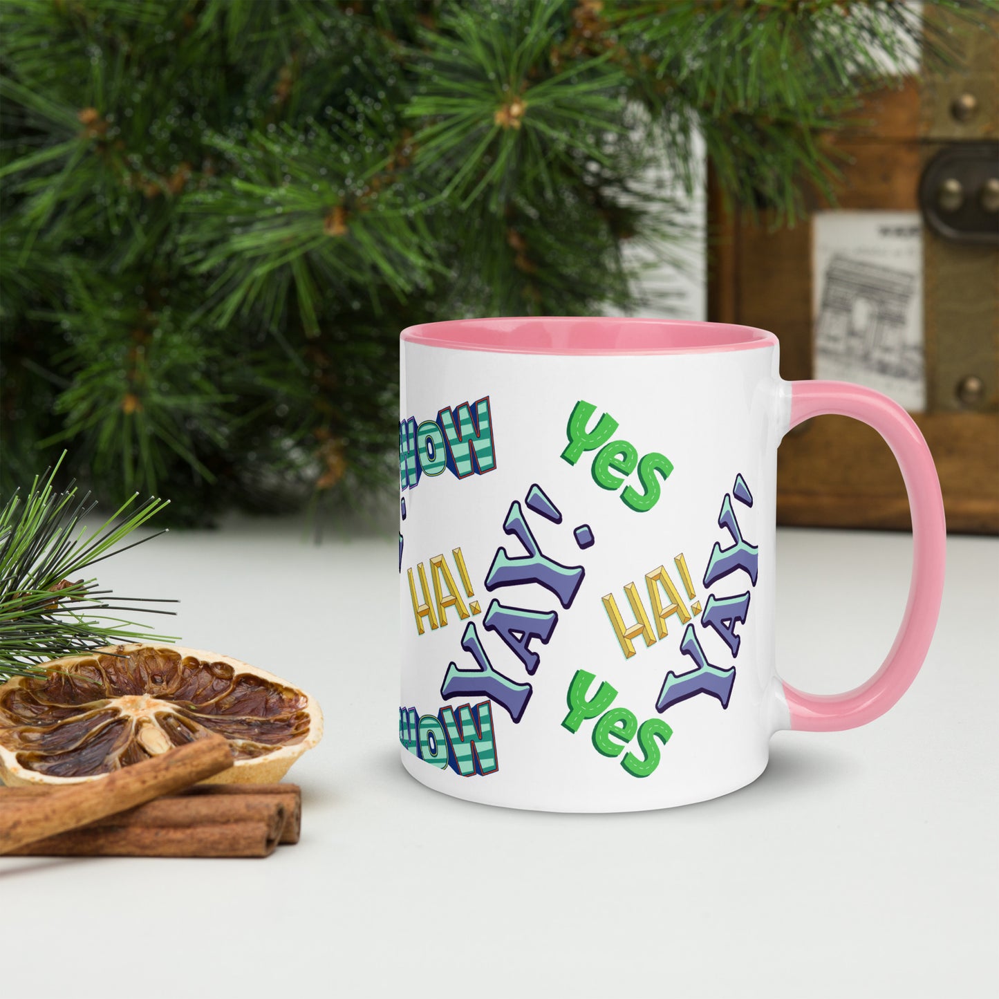 Exclamations Mug with Color Inside By Caps Junction