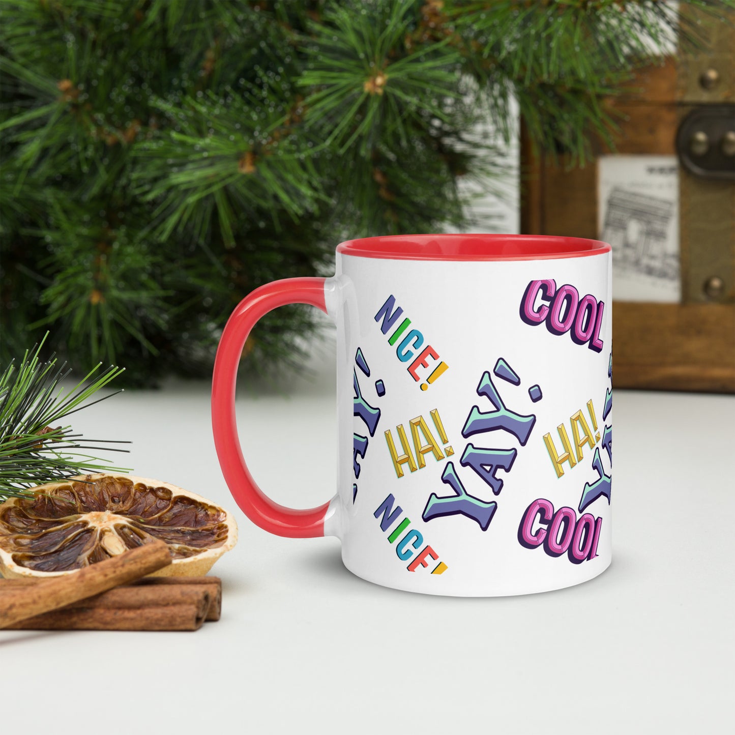 Exclamations Mug with Color Inside By Caps Junction