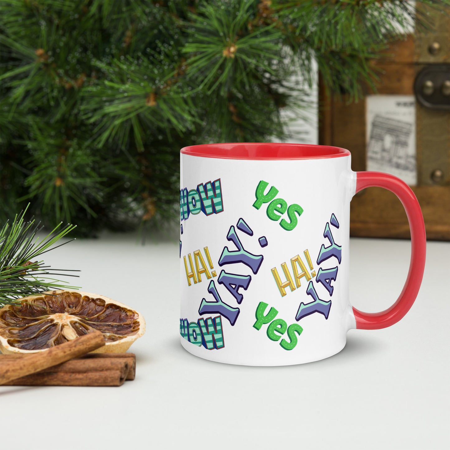 Exclamations Mug with Color Inside By Caps Junction
