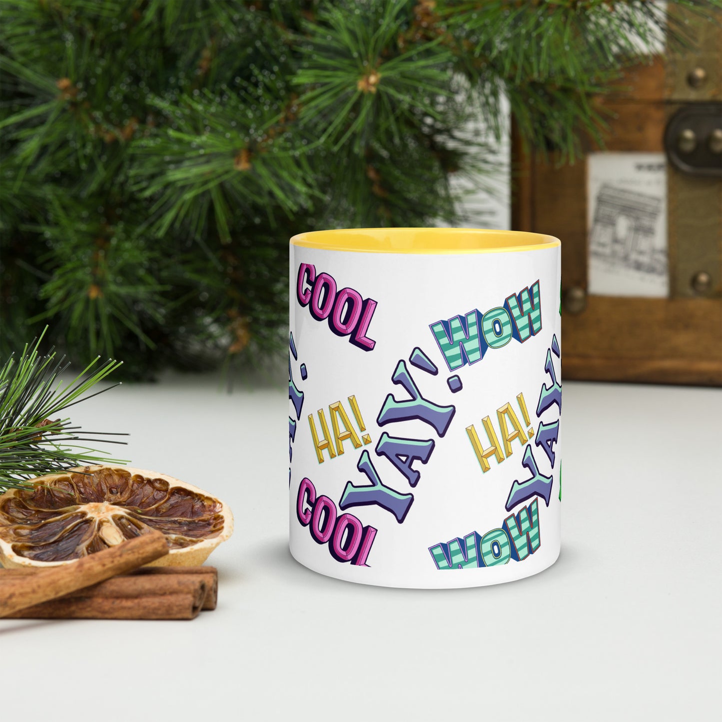 Exclamations Mug with Color Inside By Caps Junction