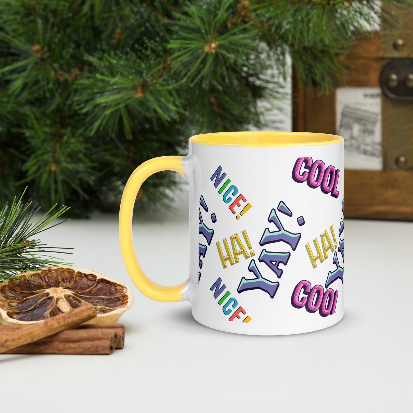 Exclamations Mug with Color Inside By Caps Junction