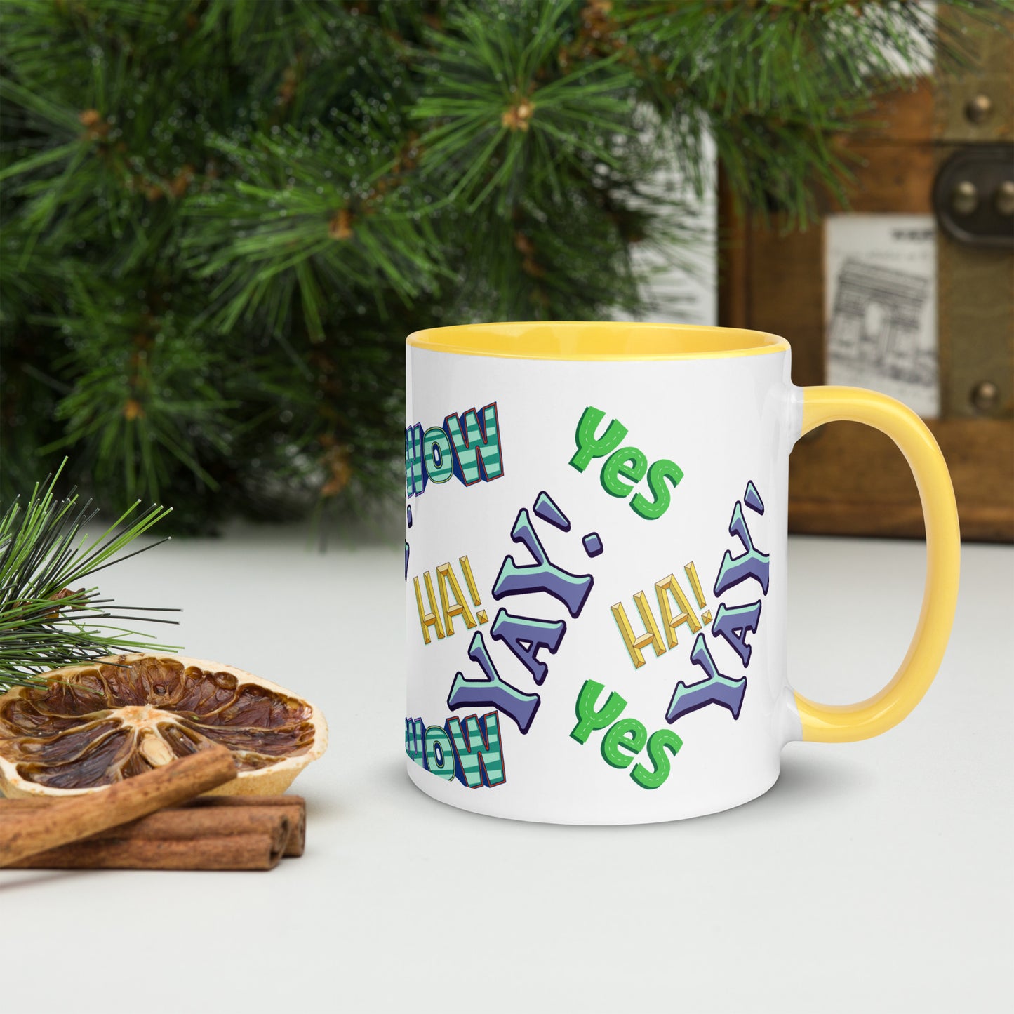 Exclamations Mug with Color Inside By Caps Junction