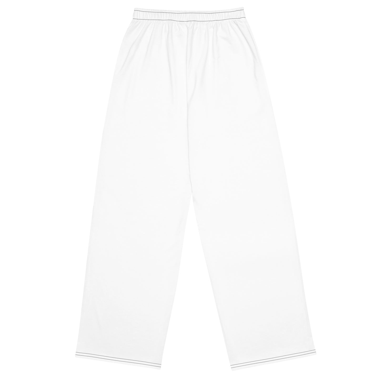 All-over Print Unisex Wide-leg Pants White