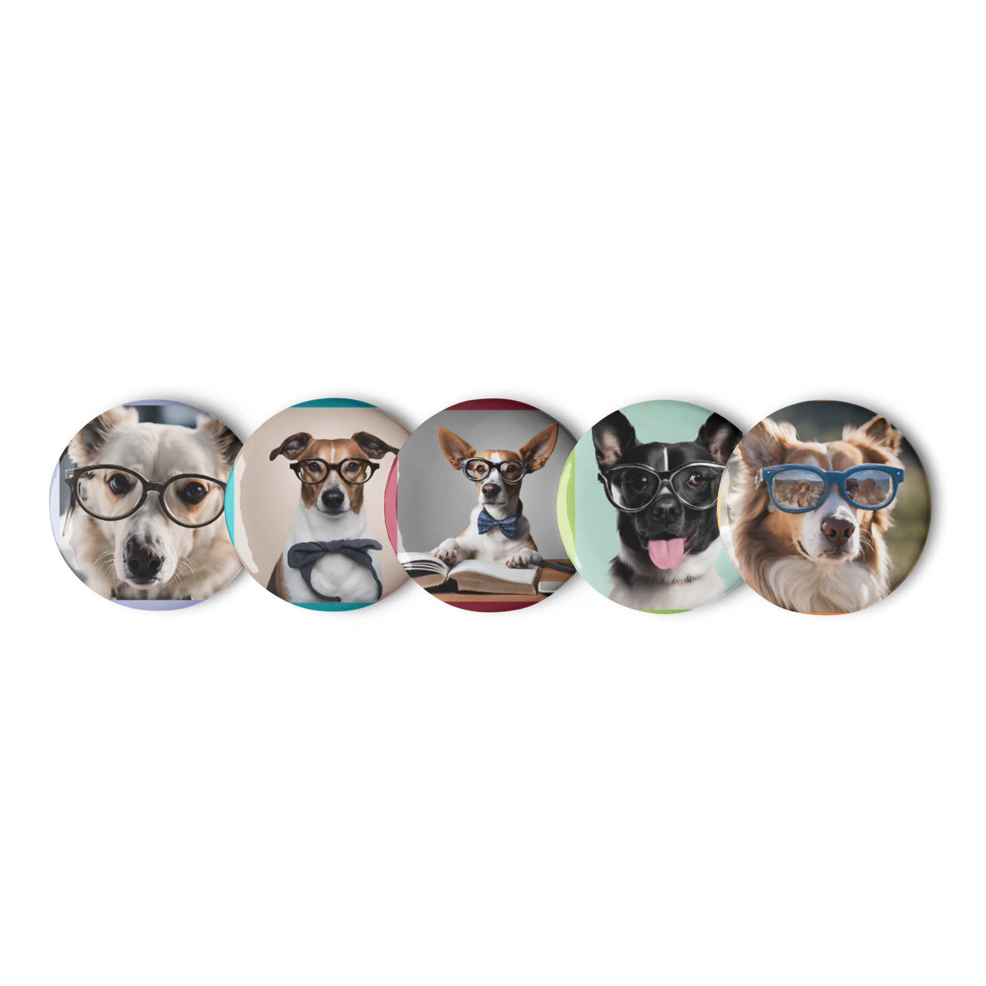 Lili's Dogs Set of Pin Buttons 1.25