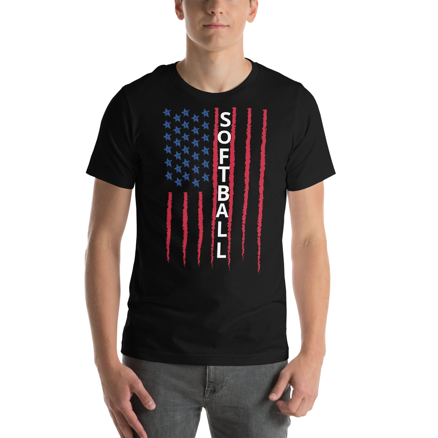 Softball US Flag Unisex T-shirt