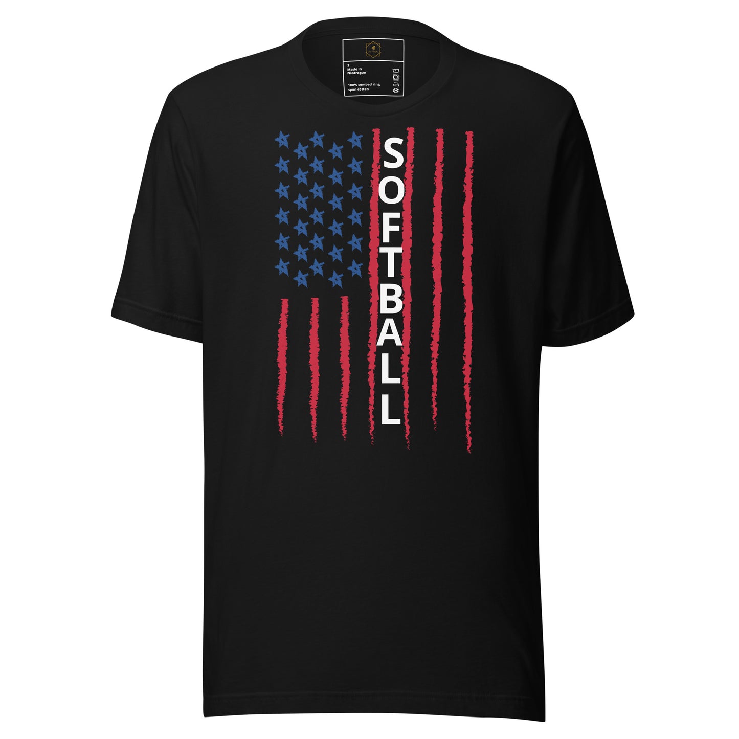 Softball US Flag Unisex T-shirt