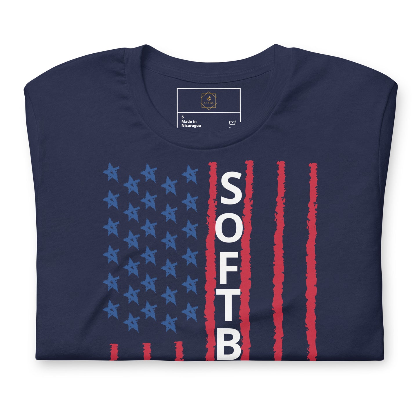 Softball US Flag Unisex T-shirt