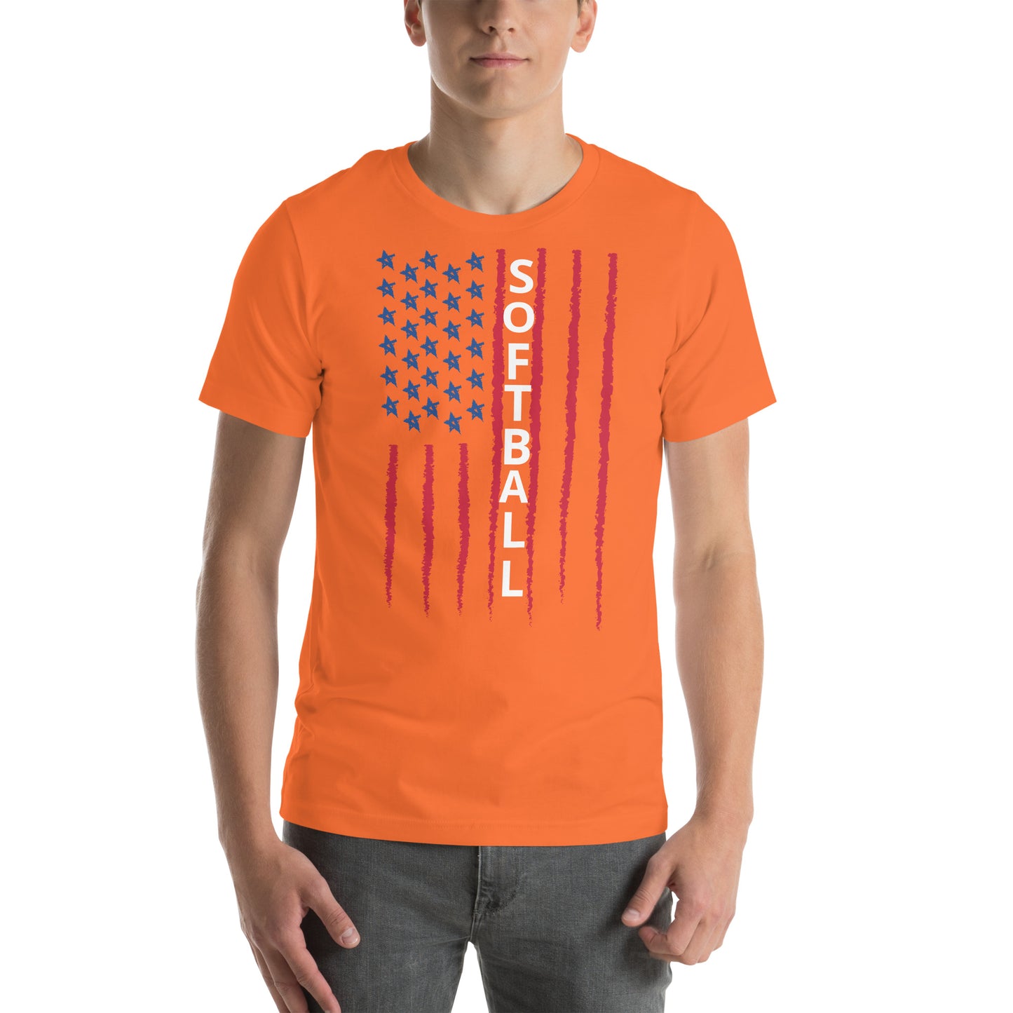 Softball US Flag Unisex T-shirt