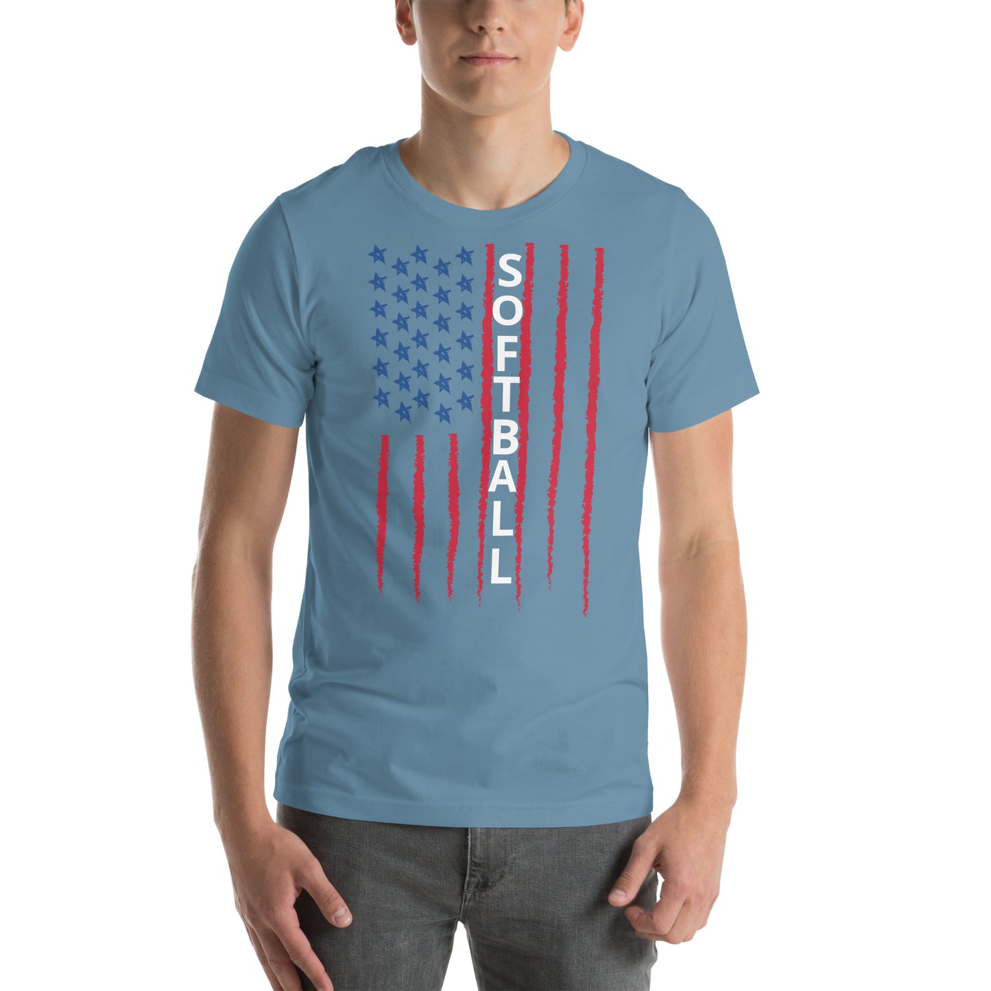 Softball US Flag Unisex T-shirt