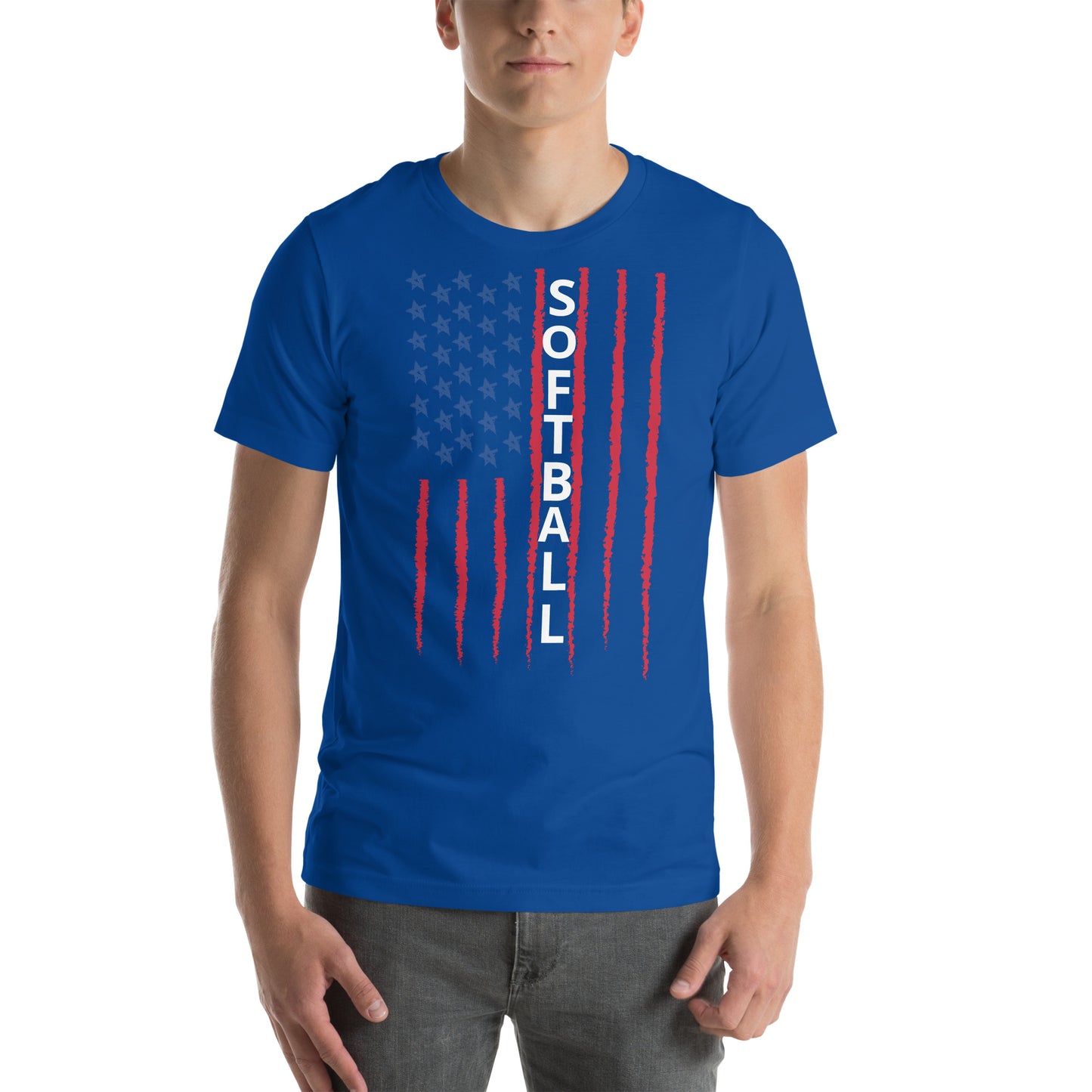 Softball US Flag Unisex T-shirt