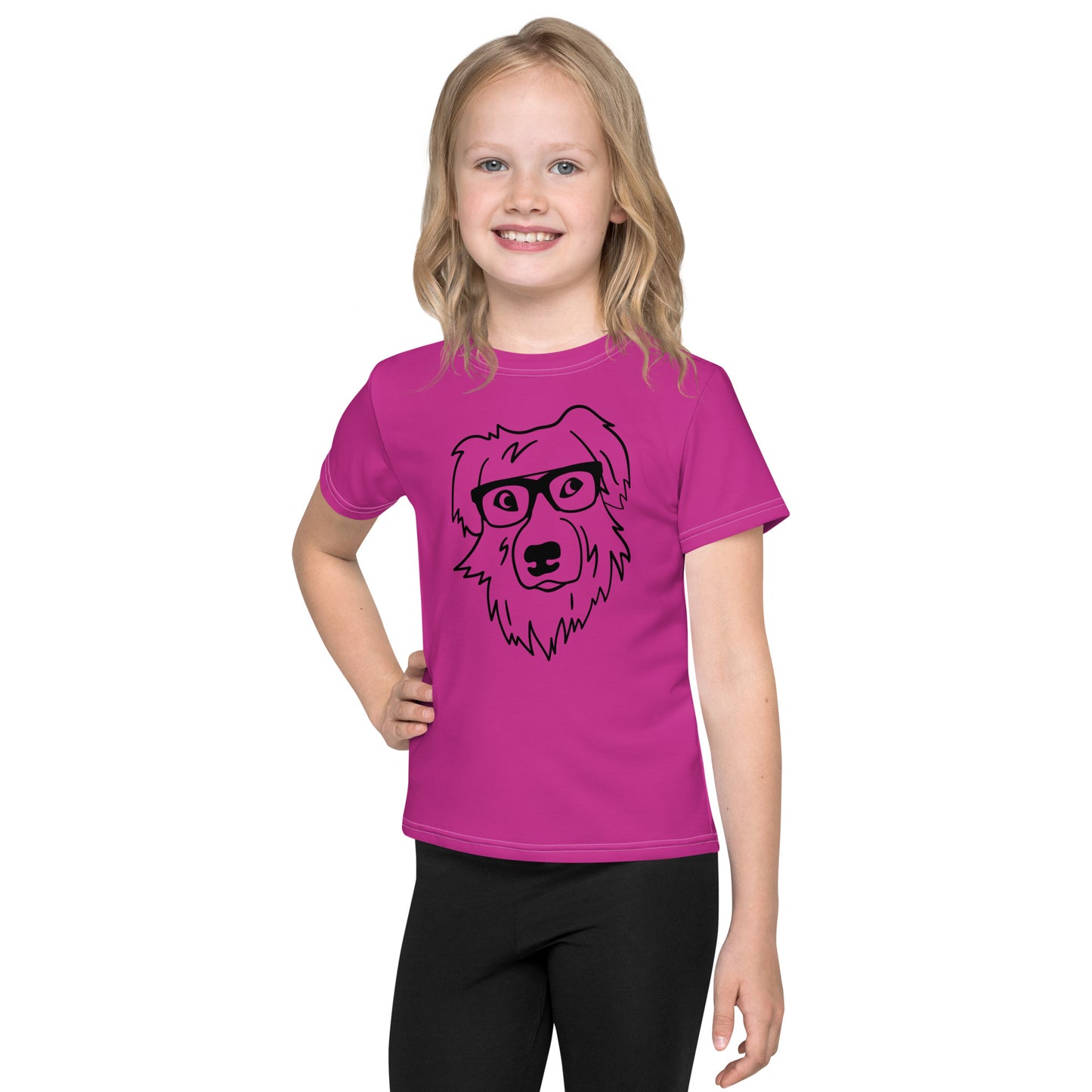 "Lili's Dogs" Kids Crew Neck T-shirt Purple