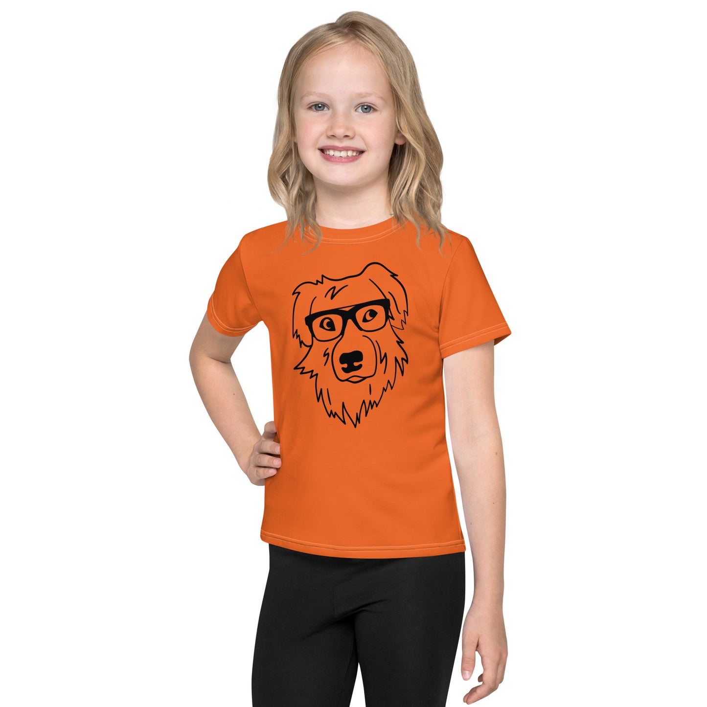 "Lili's Dogs" Kids Crew Neck T-shirt Orange