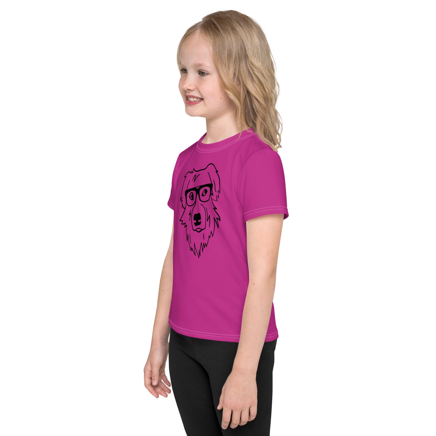 "Lili's Dogs" Kids Crew Neck T-shirt Purple