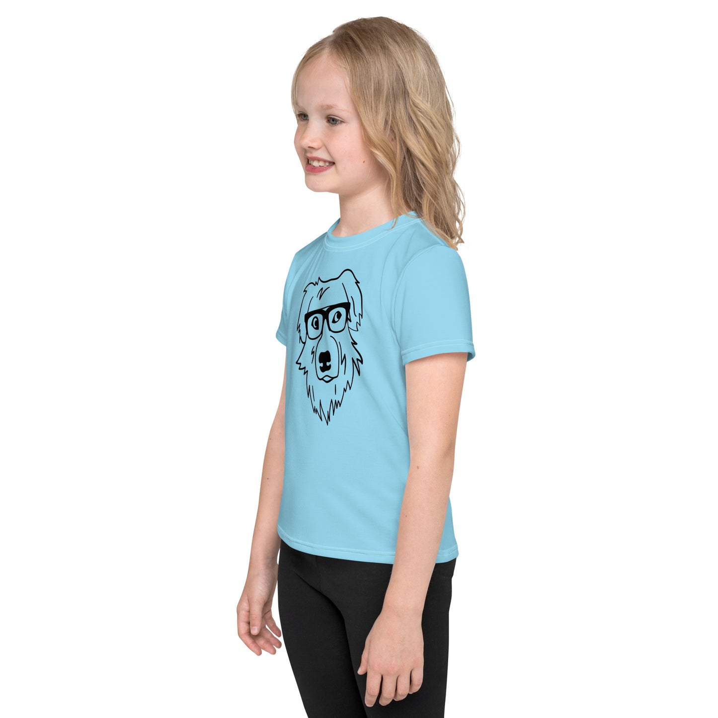 "Lili's Dogs" Kids Crew Neck T-shirt Blue