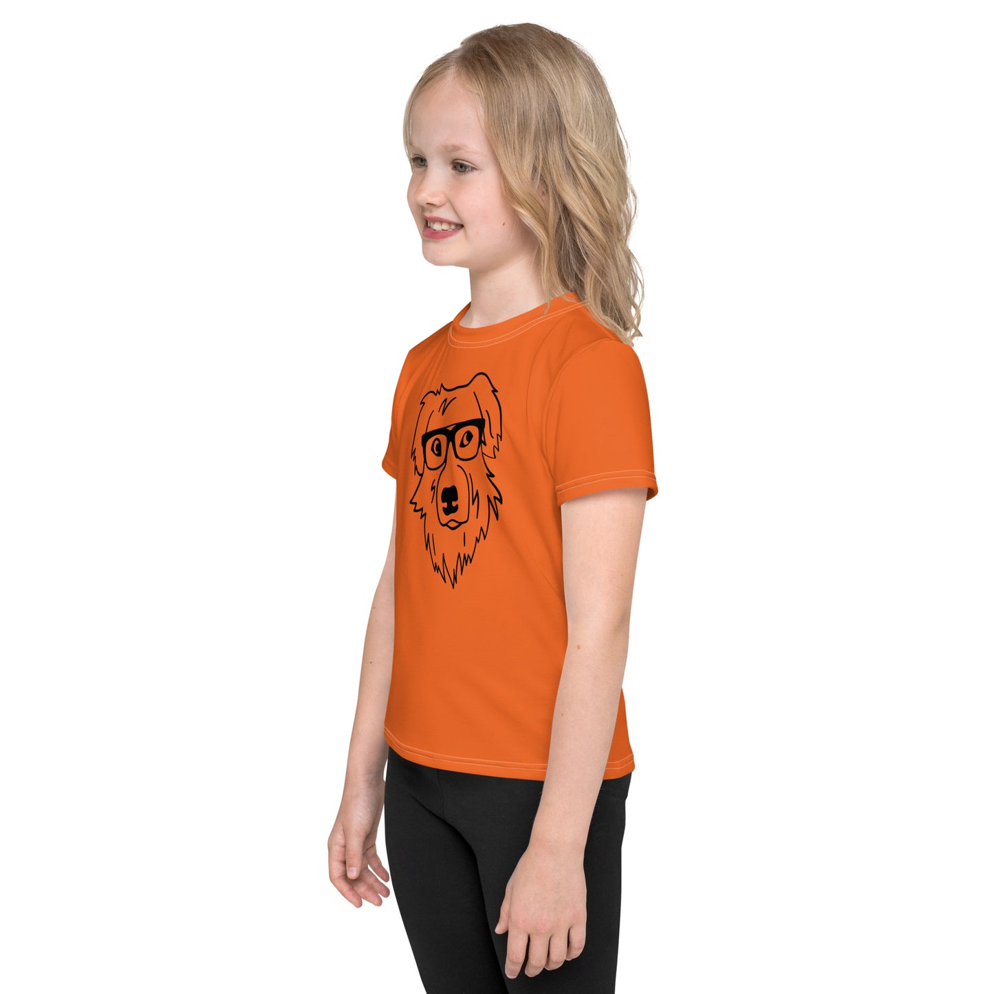 "Lili's Dogs" Kids Crew Neck T-shirt Orange