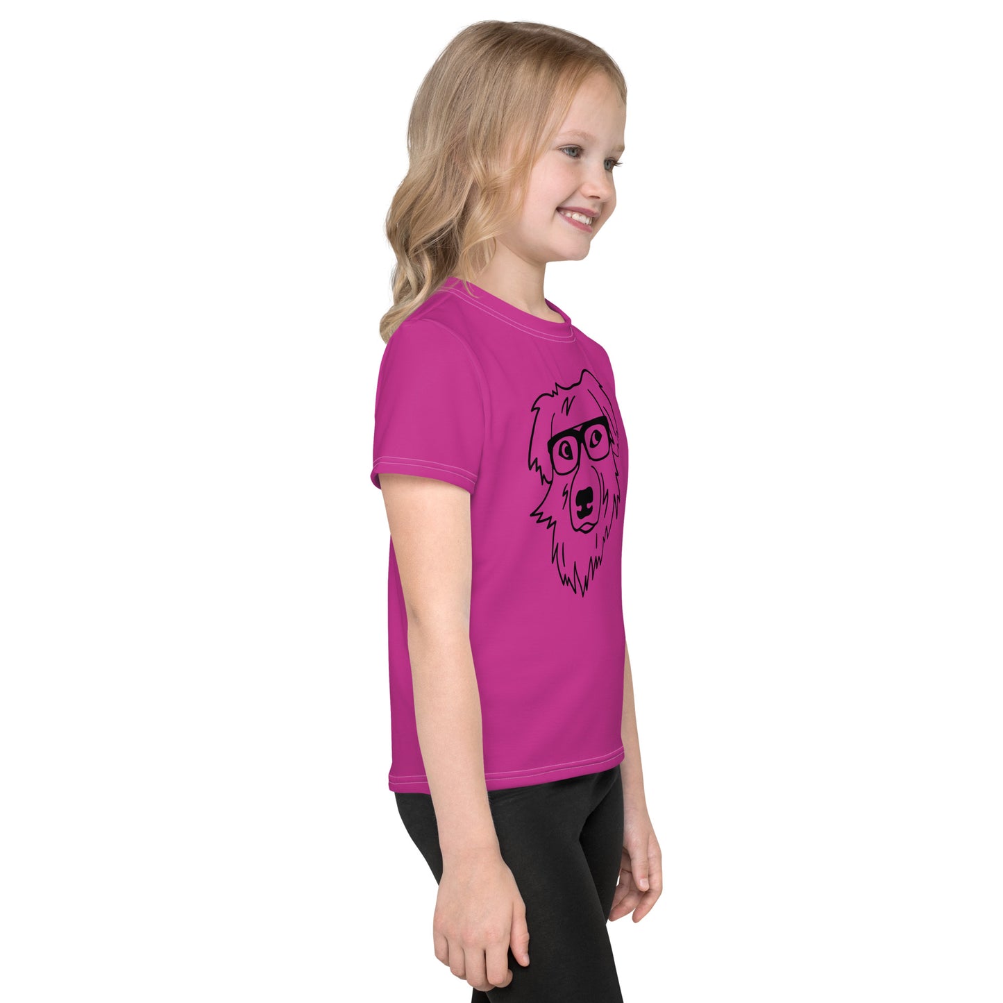 "Lili's Dogs" Kids Crew Neck T-shirt Purple