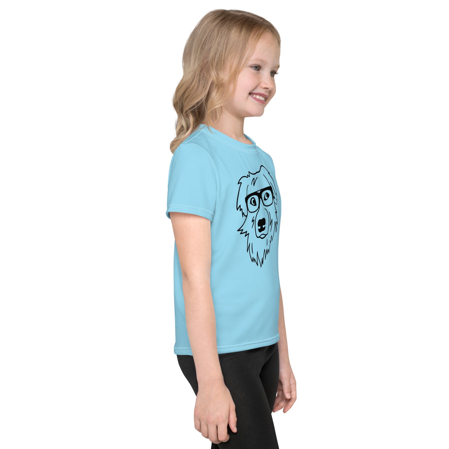 "Lili's Dogs" Kids Crew Neck T-shirt Blue