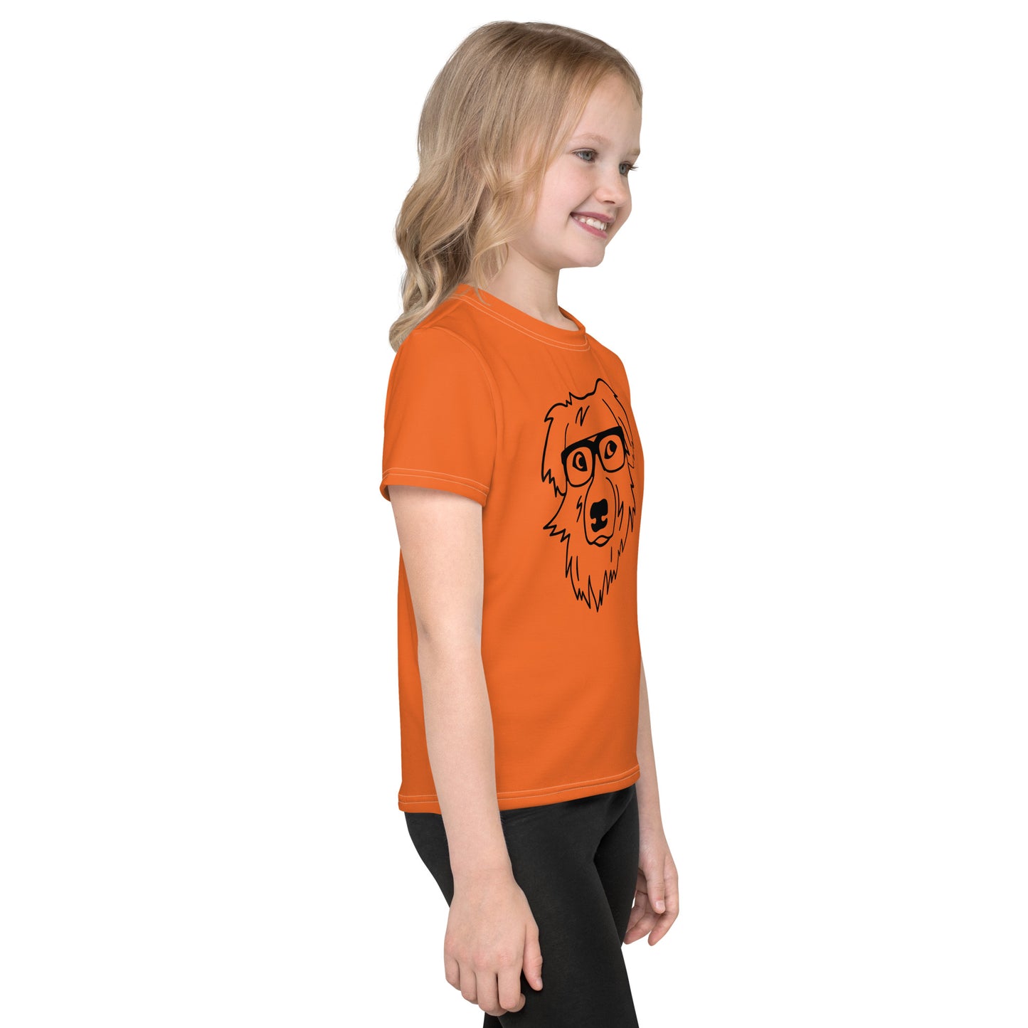 "Lili's Dogs" Kids Crew Neck T-shirt Orange