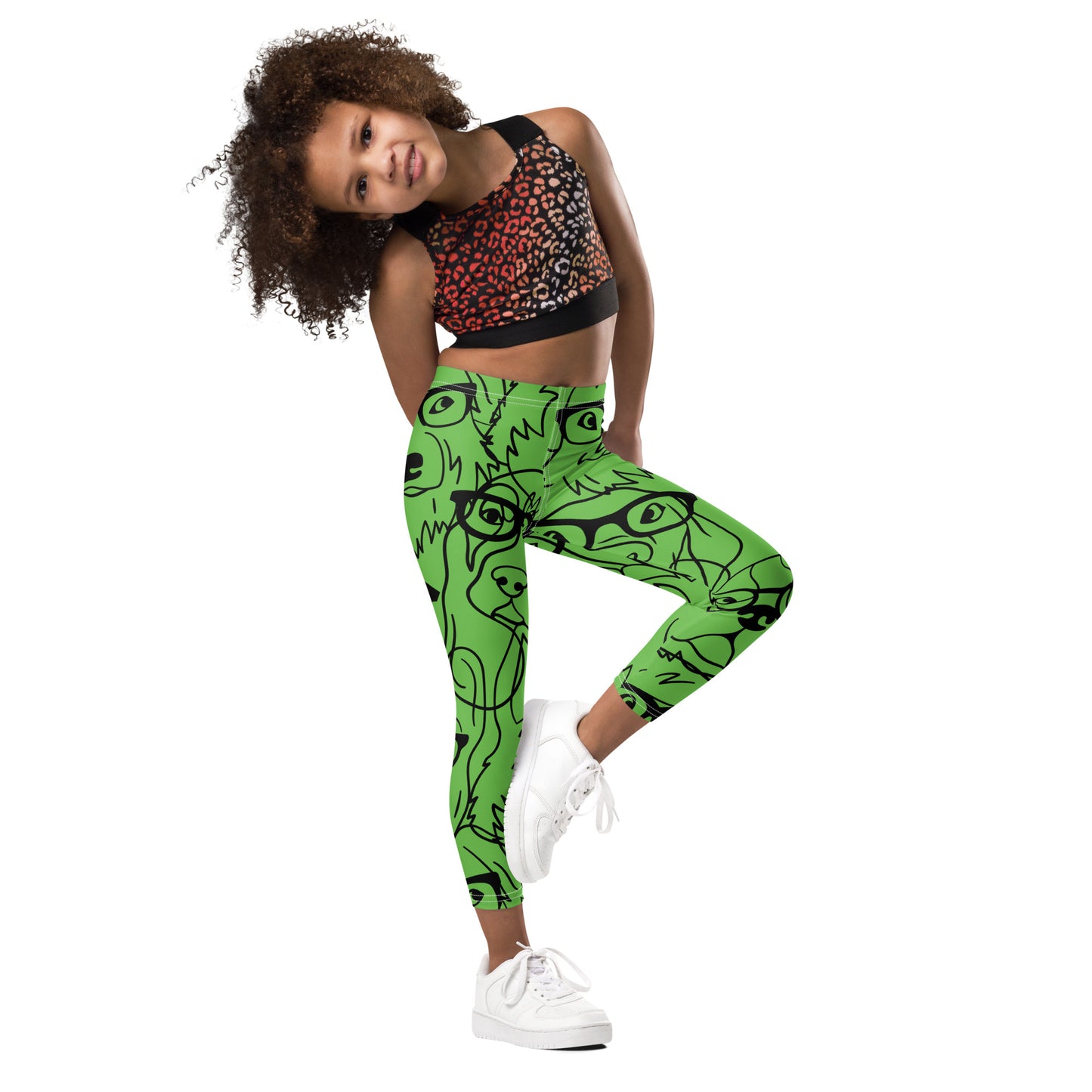 "Lili's Dogs" Kid's Leggings Green