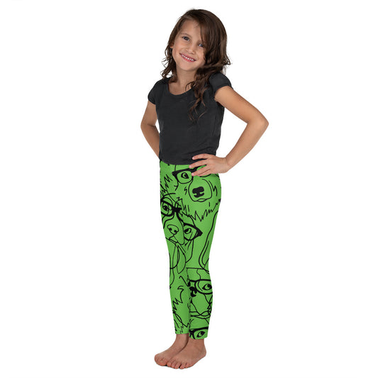 "Lili's Dogs" Kid's Leggings Green