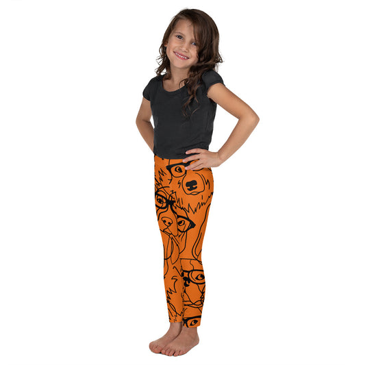 "Lili's Dogs" Kid's Leggings Mango Orange