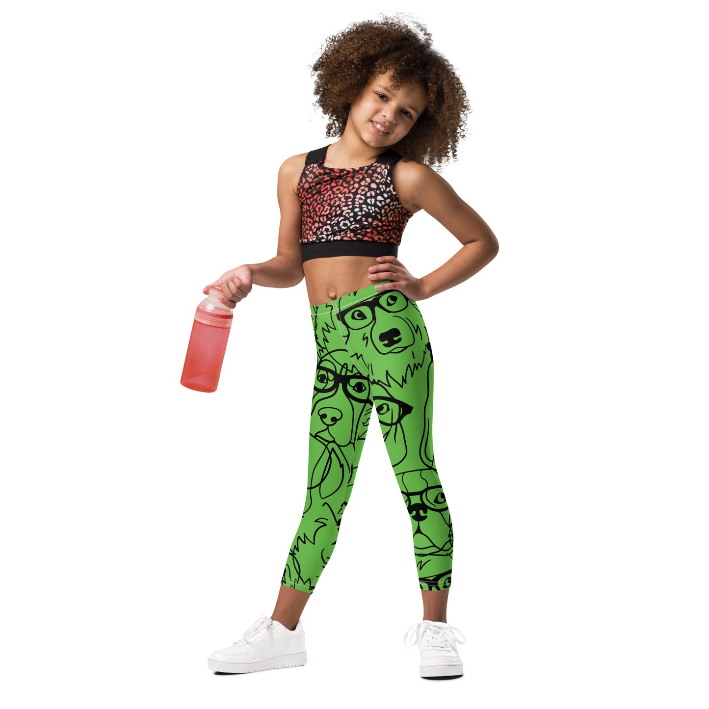 "Lili's Dogs" Kid's Leggings Green