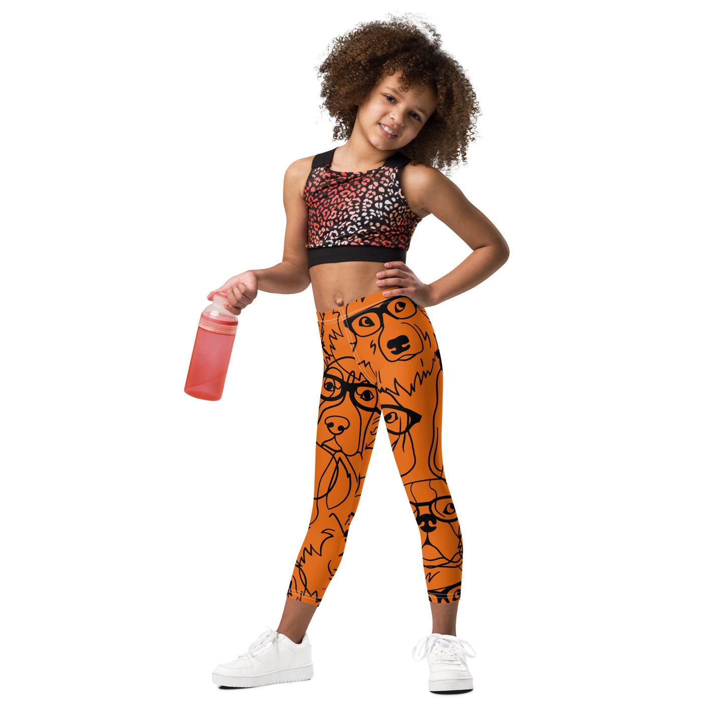 "Lili's Dogs" Kid's Leggings Mango Orange