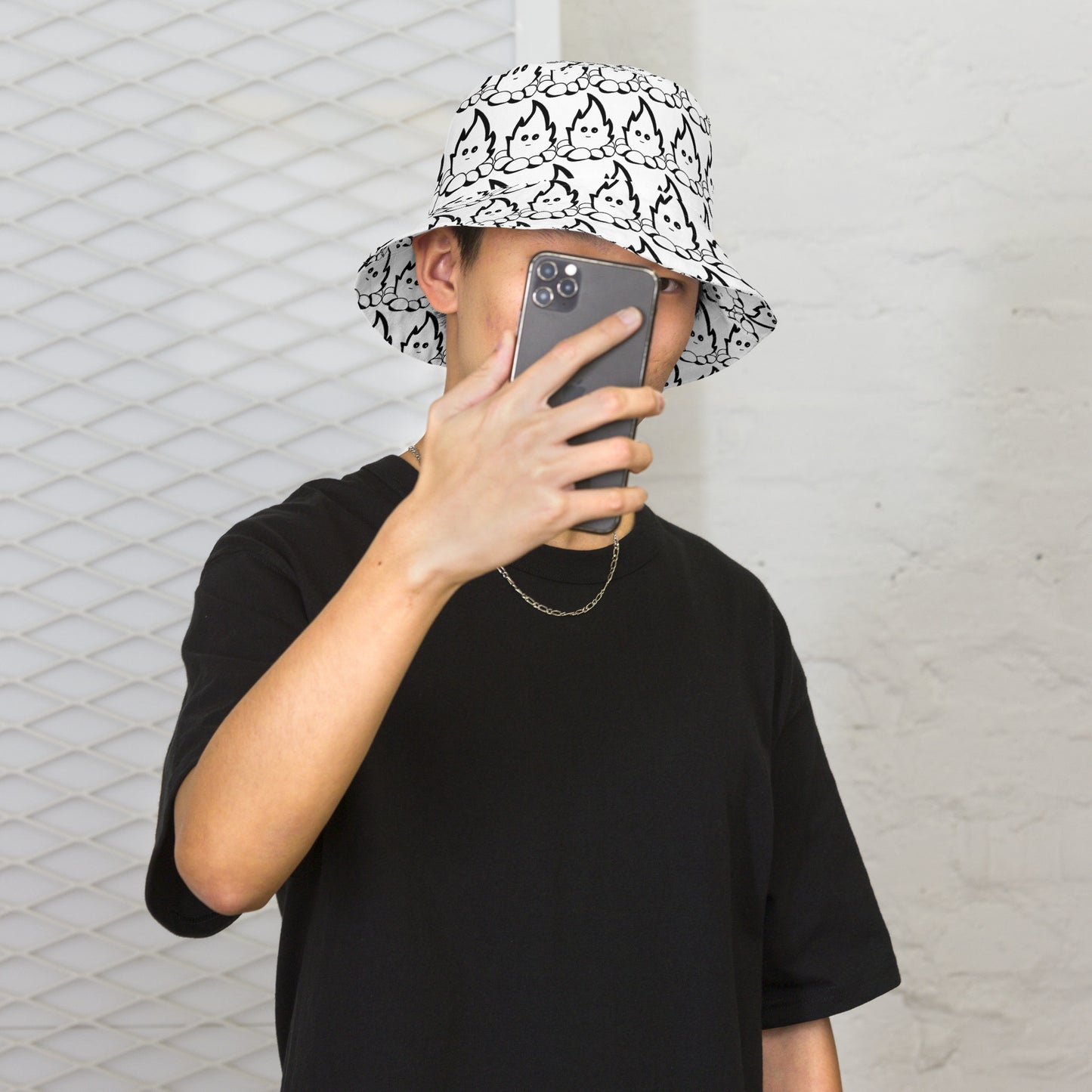 Fire Dude White Reversible Bucket Hat