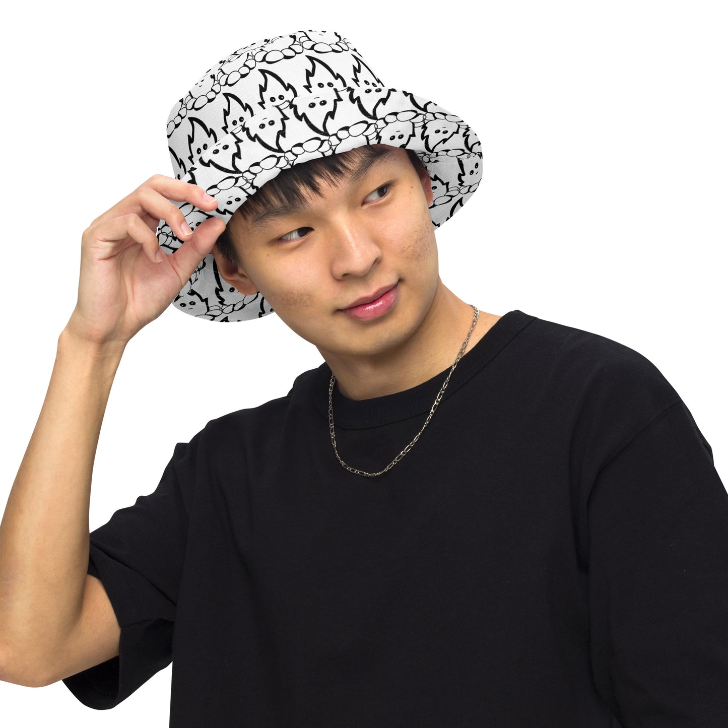 Fire Dude White Reversible Bucket Hat