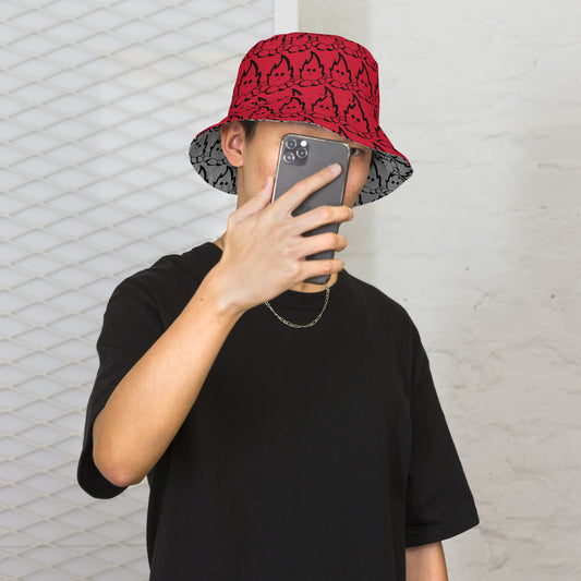 Fire Dude Red/Grey Reversible Bucket Hat